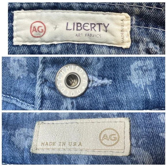 AG Adriano Goldschmied Liberty of London Denim flowers booty shorts SIZE 27 - Picture 9 of 9